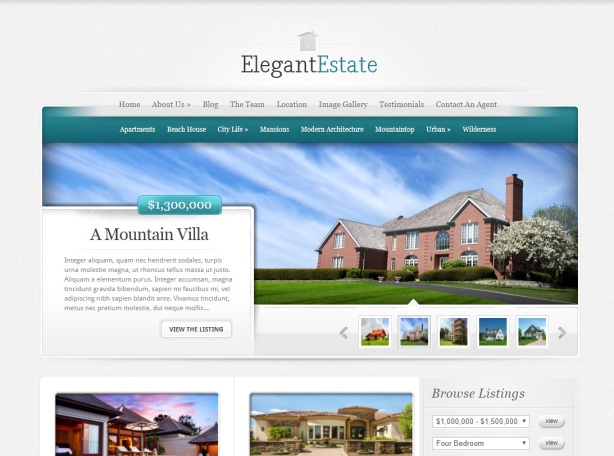 Elegant Estate goud - template - site - bubbel economie blog WordPress