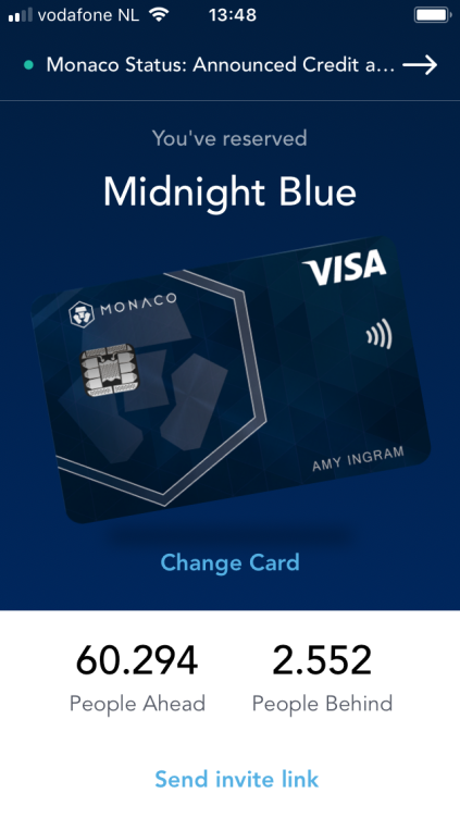 Monaco crypto card debit credit kaart